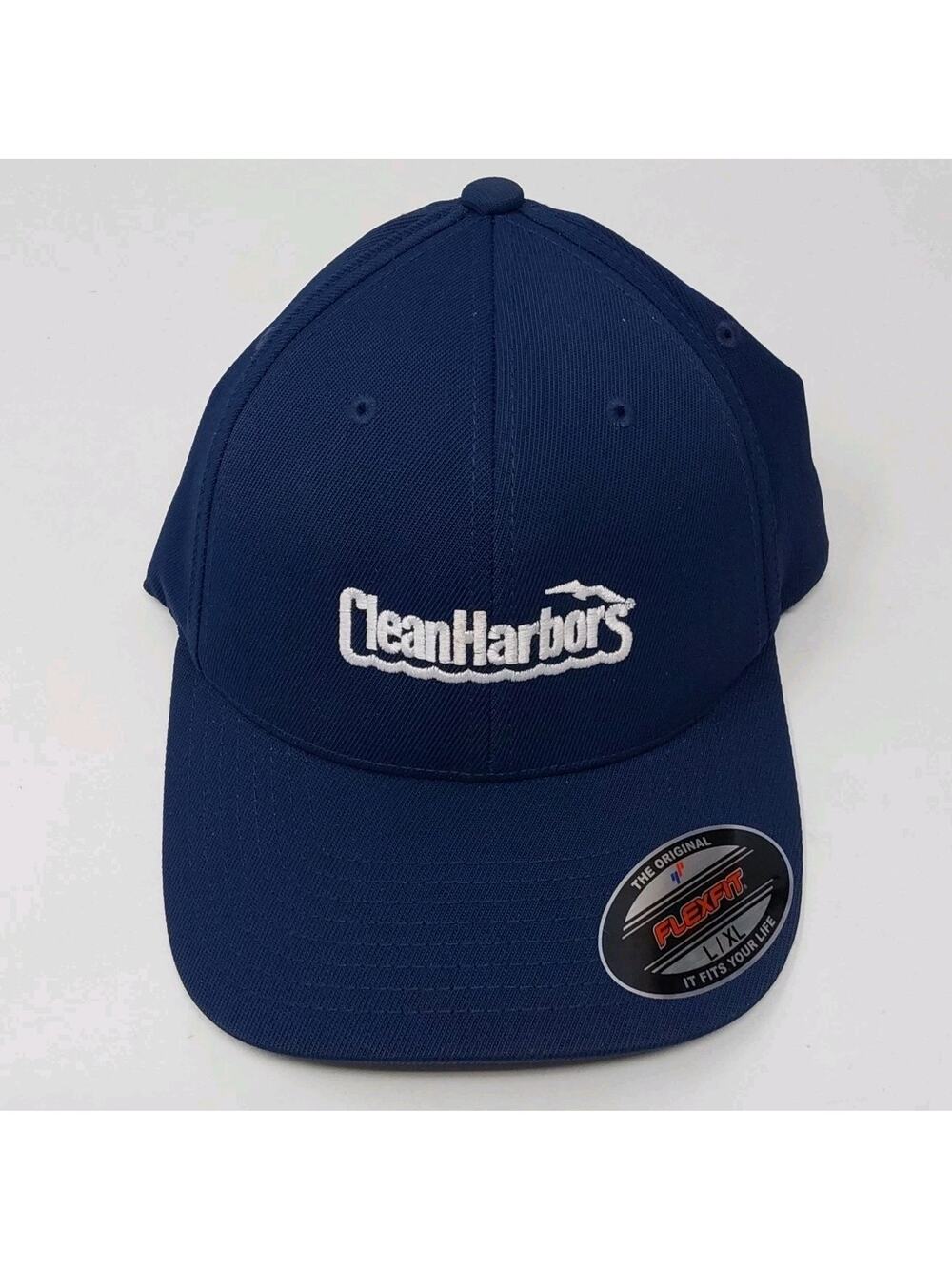 Clean Harbors Flexfit L/XL Blue Embroidered Employee Baseball Cap Hat
